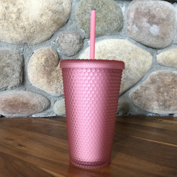 ✔️ New Starbucks 2022 Soft Touch Pink Studded Tumbler with Lid and Straw - Picture 2 of 6